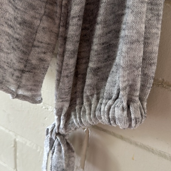 Zara Knit heather gray lightweight oversized sweater w/ tie bottom sleeves - Picture 5 of 8